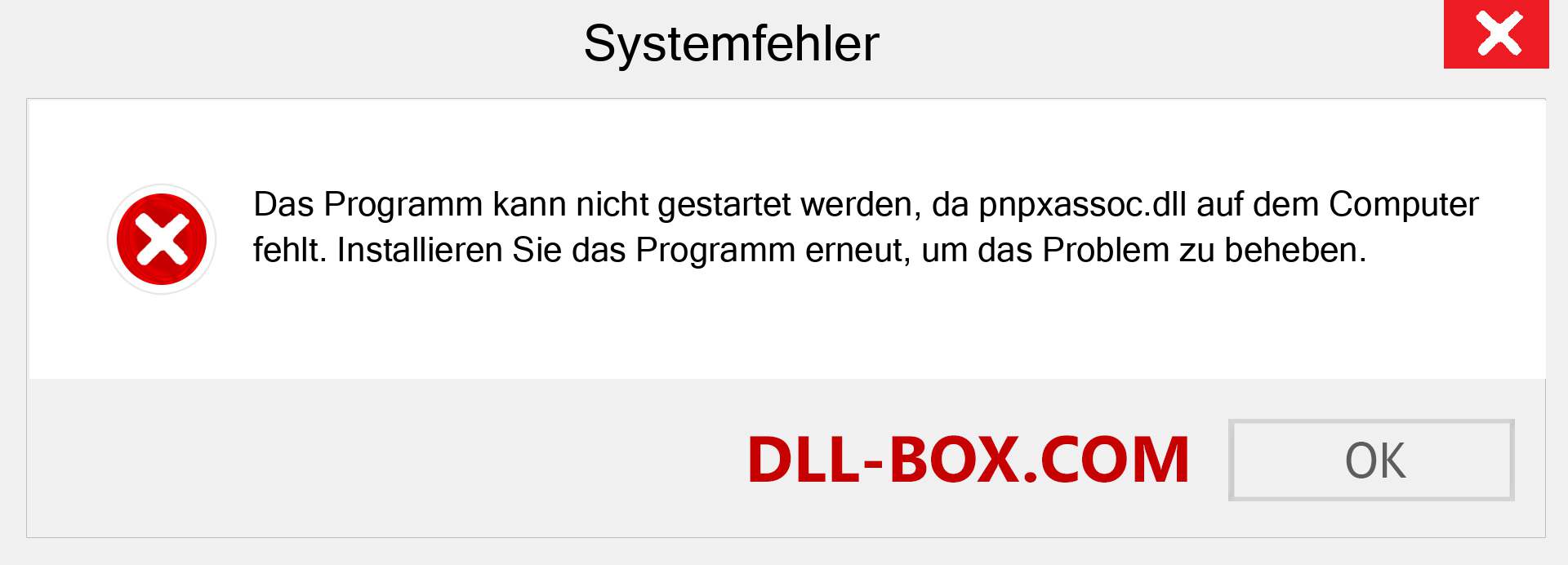 pnpxassoc.dll-Datei fehlt?. Download für Windows 7, 8, 10 - Fix pnpxassoc dll Missing Error unter Windows, Fotos, Bildern